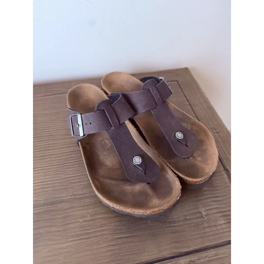 Birkenstock Men’s Ramses Thong Sandal Sz 43 US 10 Dark Brown Suede Gladiator